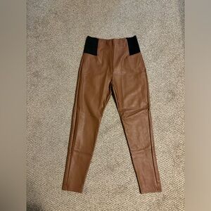 BROWN FAUX LEATHER PANTS